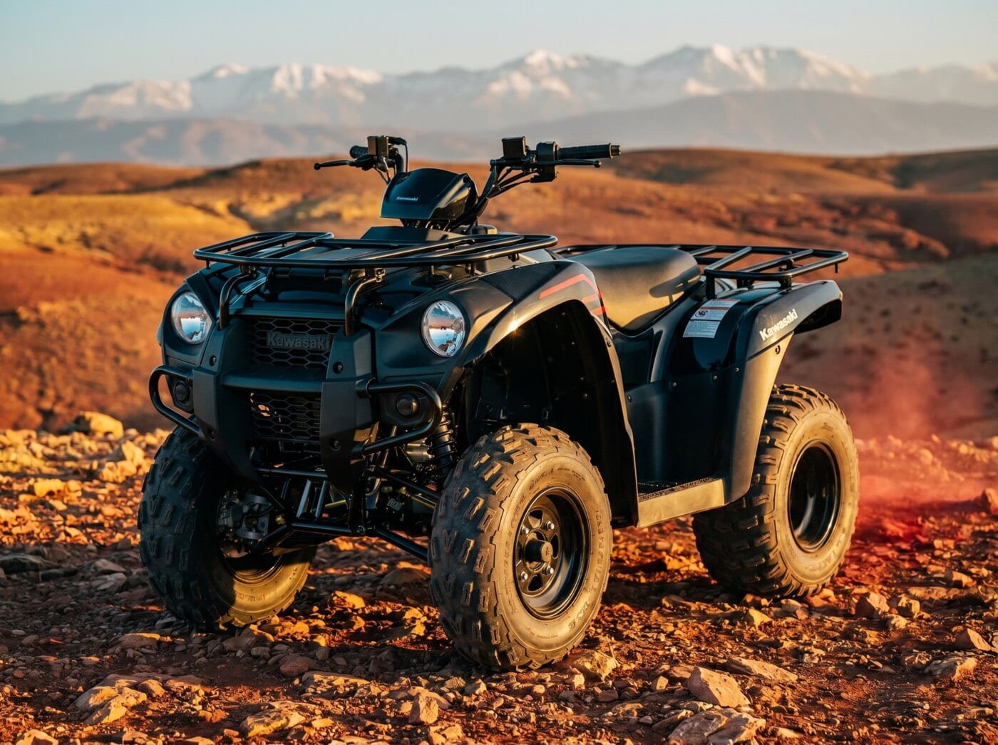 Quad Kawasaki Brute Force 300 dans le désert d’Agafay, près de Marrakech